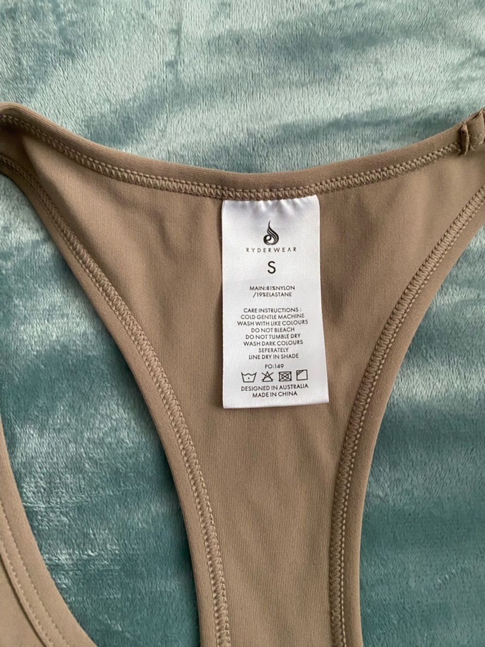 Ryderwear Fitted Racerback Tank Top — Tan/Light brown, Small - Picture 3 of 7